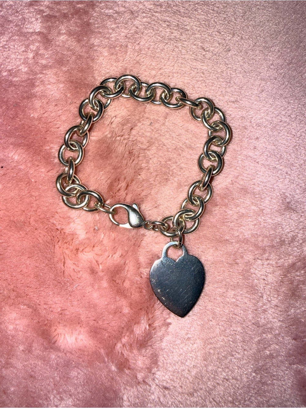 Tiffany & Co. Silver Heart Tag Charm Bracelet with Blue Pouch $164.00 Firm. - Picture 2 of 7
